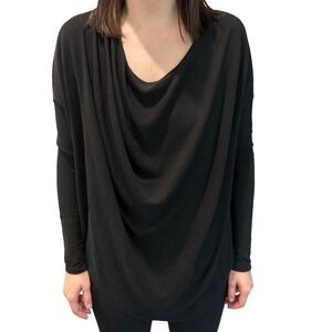 Free‎ People Black Long Sleeve Drape Dolman Top